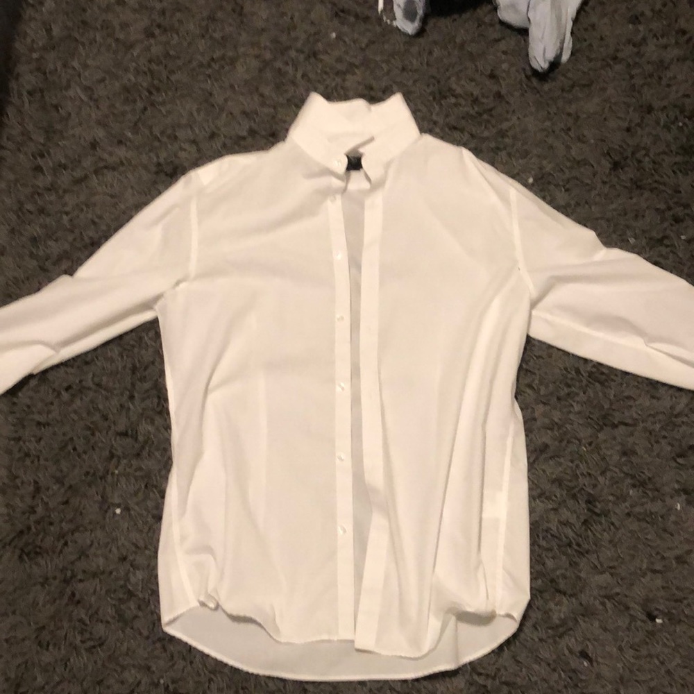 An all white dress shirt